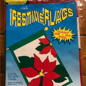 Large Festival Holiday Garden Flag “Poinsettia”